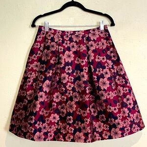 Brooks Brothers burgundy and navy floral pleated skirt size 2 NWT